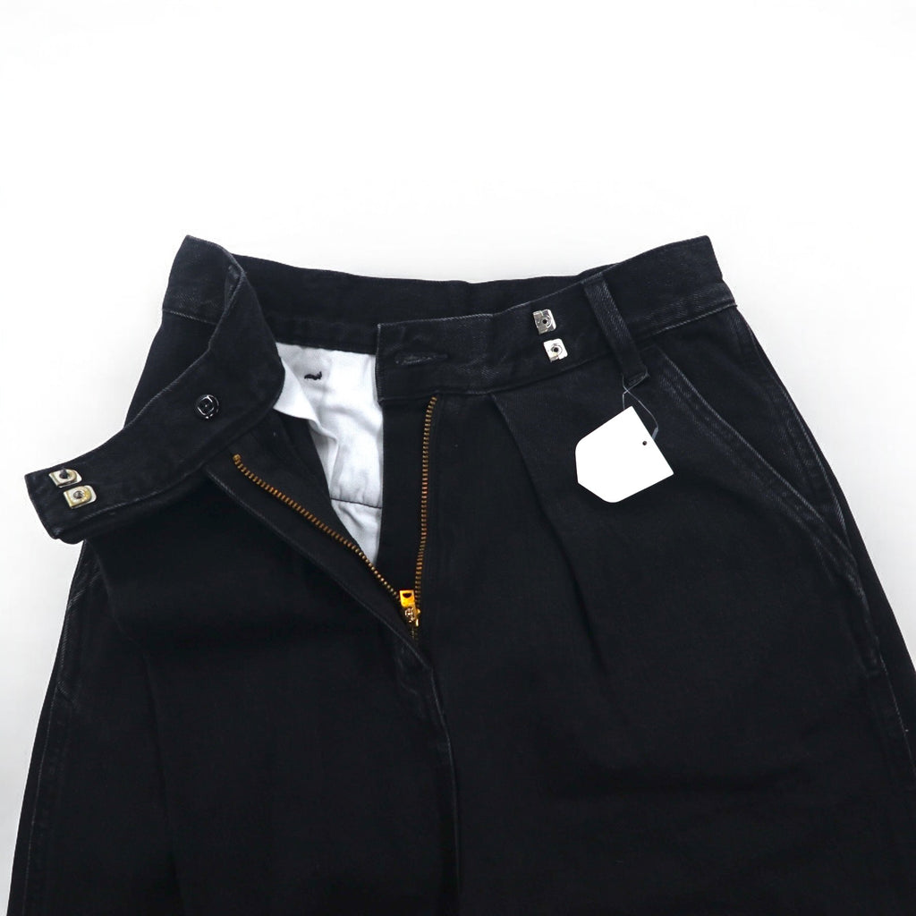 Lee ラップパンツ ワイド デニムパンツ XS ブラック カットオフ LL6072-383 未使用品