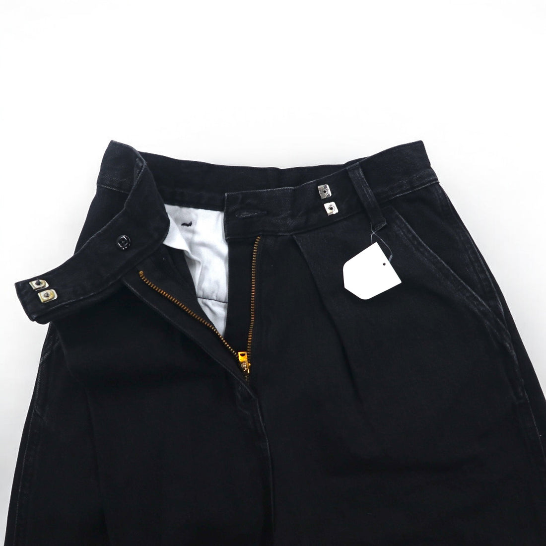 Lee ラップパンツ ワイド デニムパンツ XS ブラック カットオフ LL6072-383 未使用品