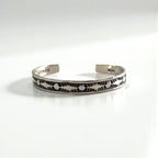 Nora Tahe Bill Navajo Sterling Silver Stamped Cuff Bracelet Native American NORA Hallmark
