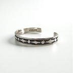 Nora Tahe Bill Navajo Sterling Silver Stamped Cuff Bracelet Native American NORA Hallmark
