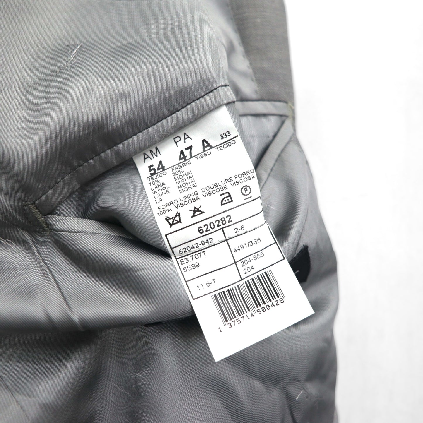 YVES SAINT LAURENT 90s tailored jacket, size 3B, XL, wool pour homme, lambskin, mohair blend, Mario Zegna