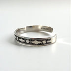 Nora Tahe Bill Navajo Sterling Silver Stamped Cuff Bracelet Native American NORA Hallmark
