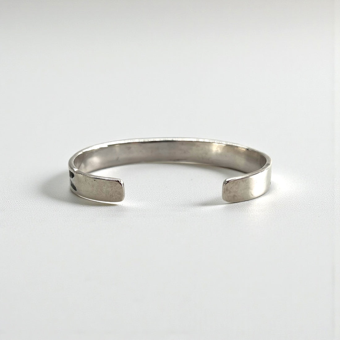 Nora Tahe Bill Navajo Sterling Silver Stamped Cuff Bracelet Native American NORA Hallmark