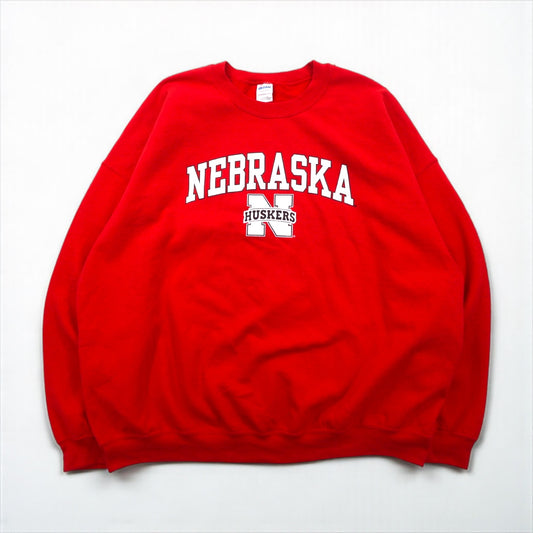 Vintage Collage Sweatshirt GILDAN カレッジプリント スウェット トレーナー XL レッド NEBRASKA
