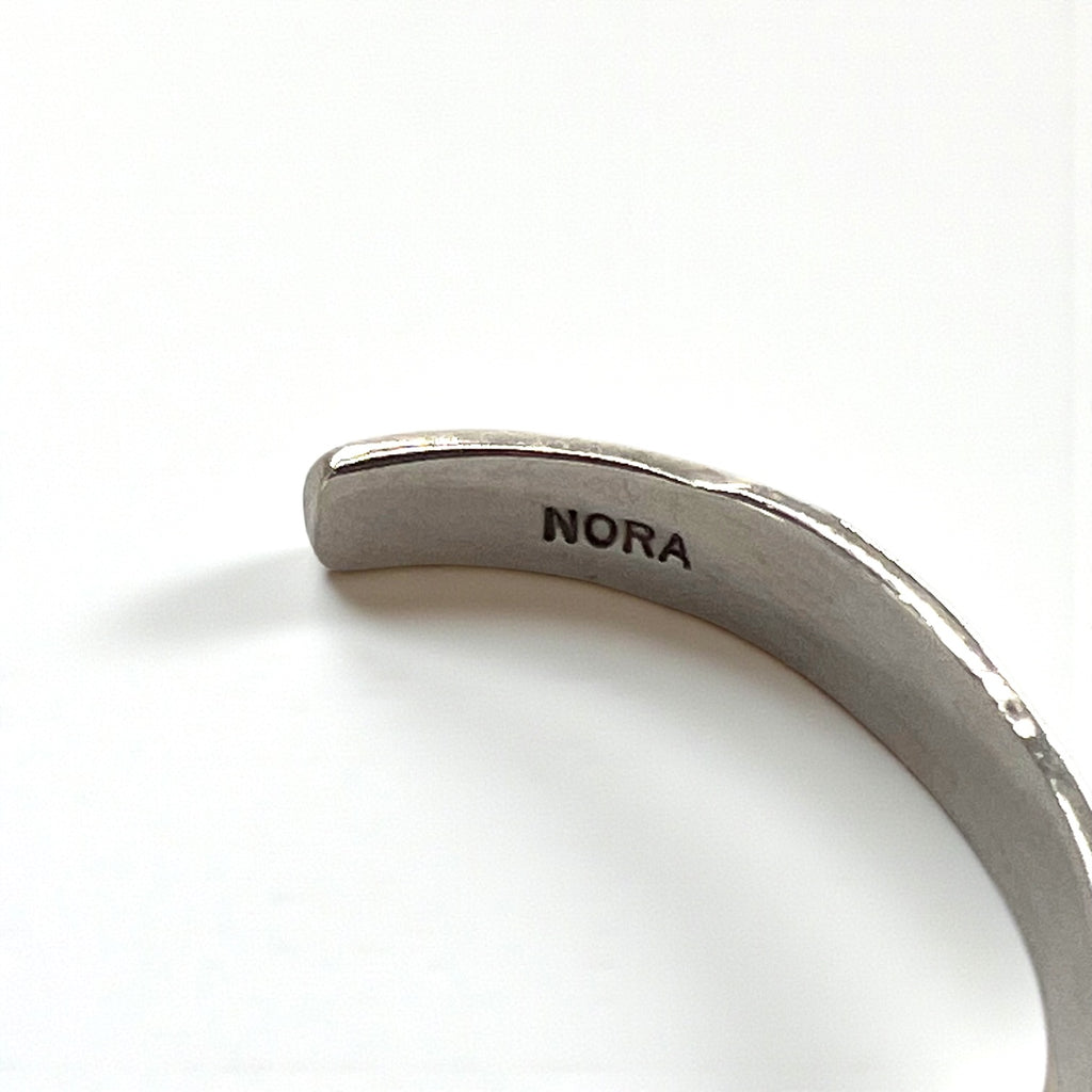 Nora Tahe Bill Navajo Sterling Silver Stamped Cuff Bracelet Native American NORA Hallmark