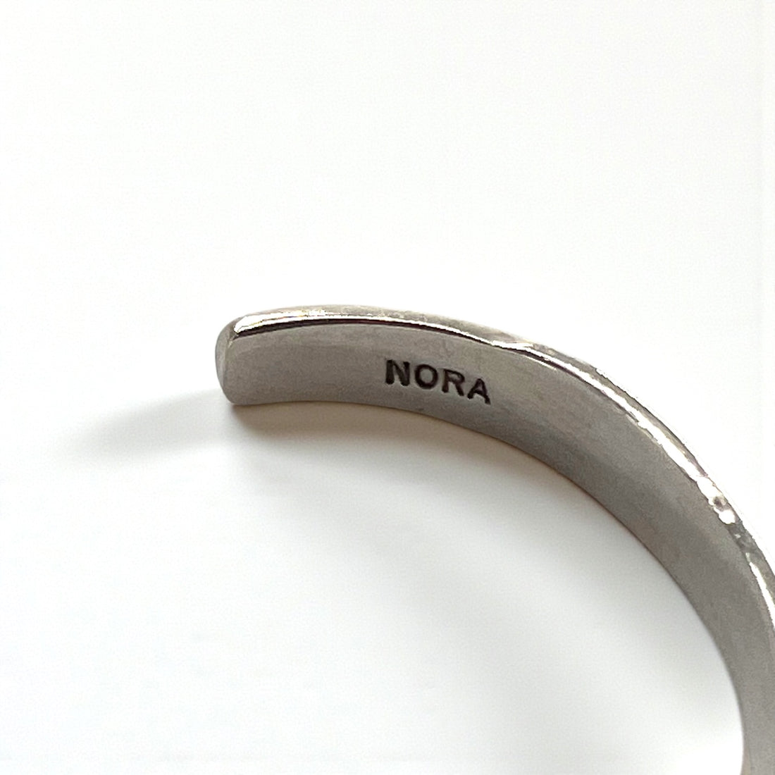Nora Tahe Bill Navajo Sterling Silver Stamped Cuff Bracelet Native American NORA Hallmark