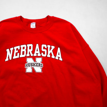 Vintage Collage Sweatshirt GILDAN カレッジプリント スウェット トレーナー XL レッド NEBRASKA