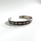 Nora Tahe Bill Navajo Sterling Silver Stamped Cuff Bracelet Native American NORA Hallmark