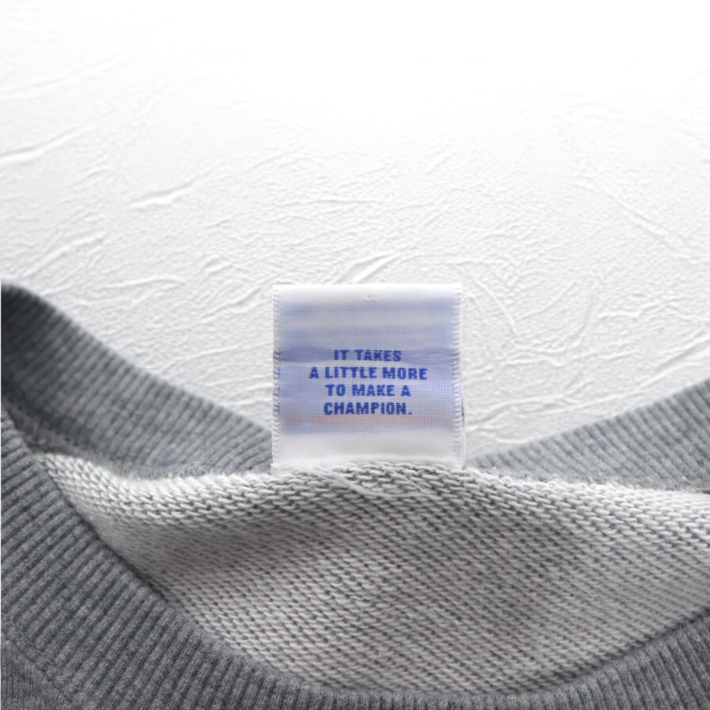 Champion Crew Neck Sweatshirt M Grey Cotton Logo Print C3-H004