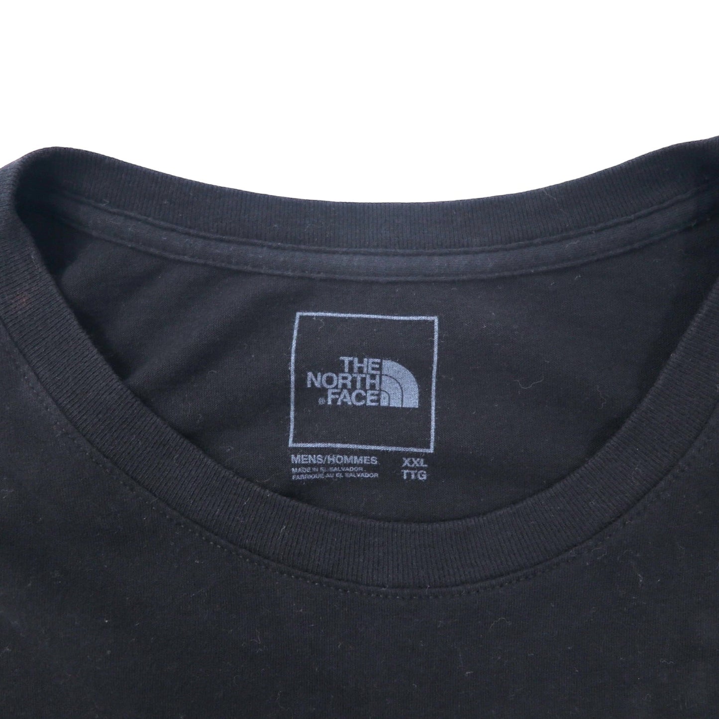 THE NORTH FACE ボックスロゴ プリント ロングスリーブ Tシャツ ロンT XXL ブラック コットン US規格 エルサルバドル製