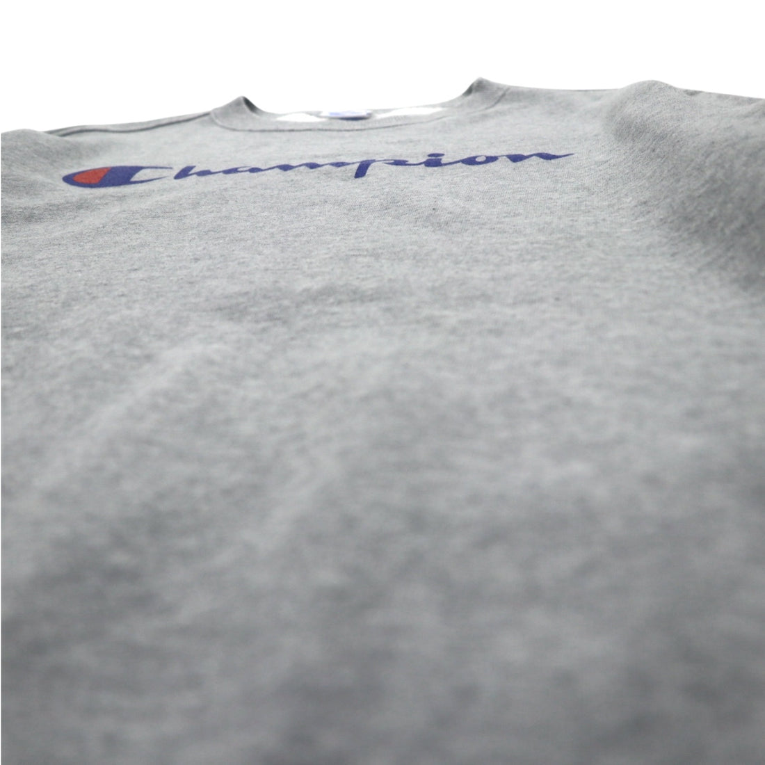 Champion Crew Neck Sweatshirt M Grey Cotton Logo Print C3-H004