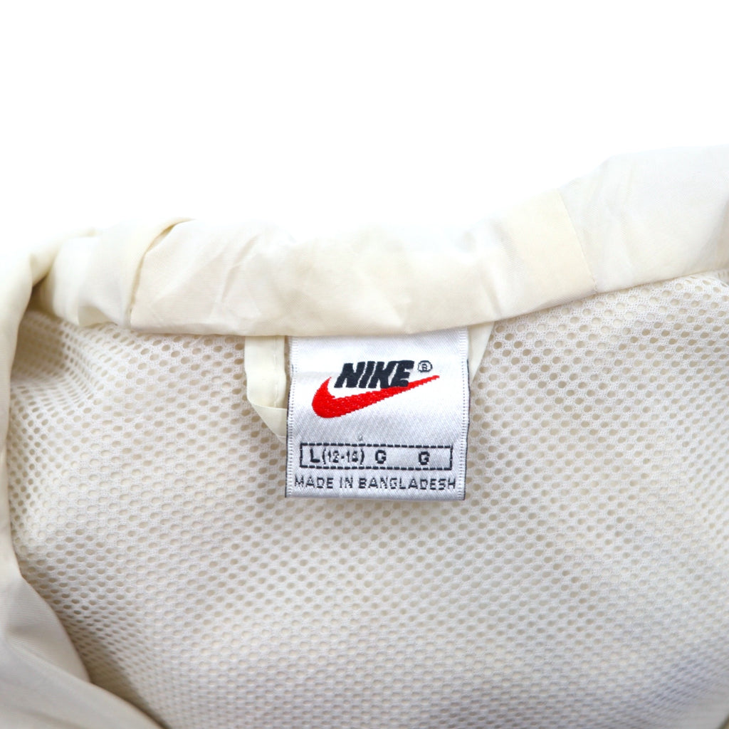 NIKE 90年代 銀タグ アノラックパーカー L ブルー ホワイト ポリエステル スウッシュ ドローコード