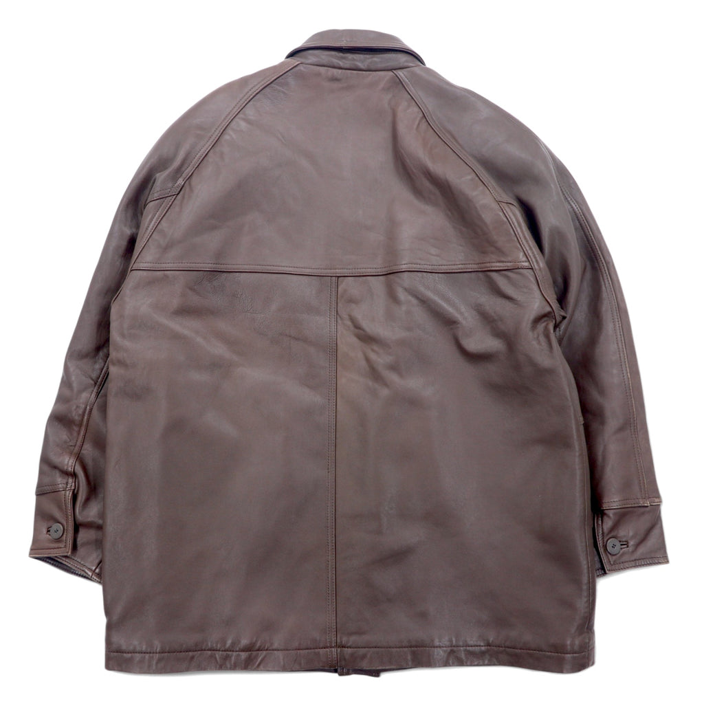 Vintage Lamb Leather Car Coat 90s Lamb Leather Car Coat M Brown Sheepskin Paisley Lining