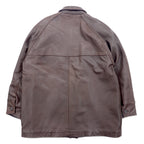 Vintage Lamb Leather Car Coat 90s Lamb Leather Car Coat M Brown Sheepskin Paisley Lining