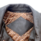 Vintage Lamb Leather Car Coat 90s Lamb Leather Car Coat M Brown Sheepskin Paisley Lining