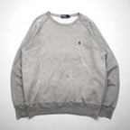 Polo Ralph Lauren 90s Made in Japan Sweatshirt, Gray, Size L, Cotton, Distressed Finish