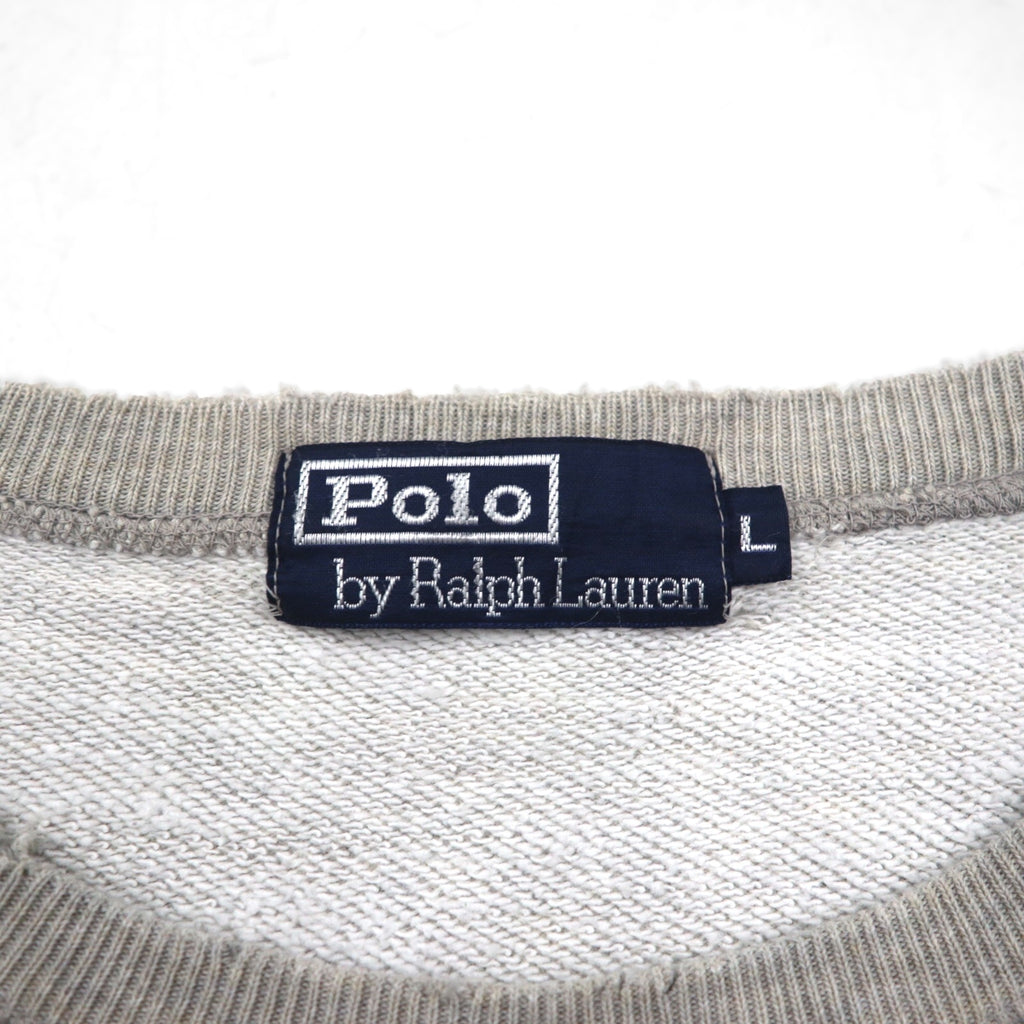 Polo Ralph Lauren 90s Made in Japan Sweatshirt, Gray, Size L, Cotton, Distressed Finish