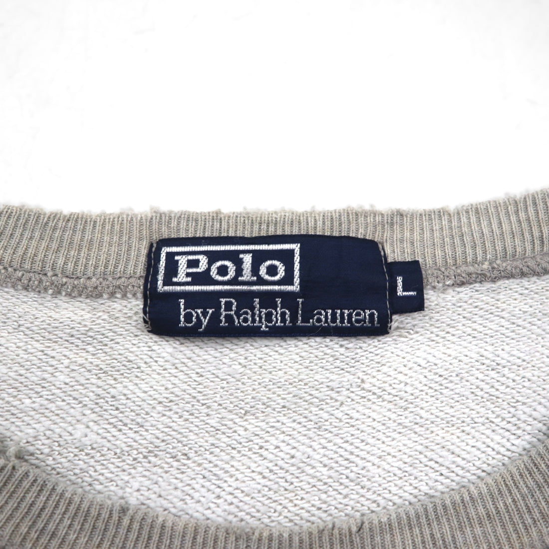 Polo Ralph Lauren 90s Made in Japan Sweatshirt, Gray, Size L, Cotton, Distressed Finish
