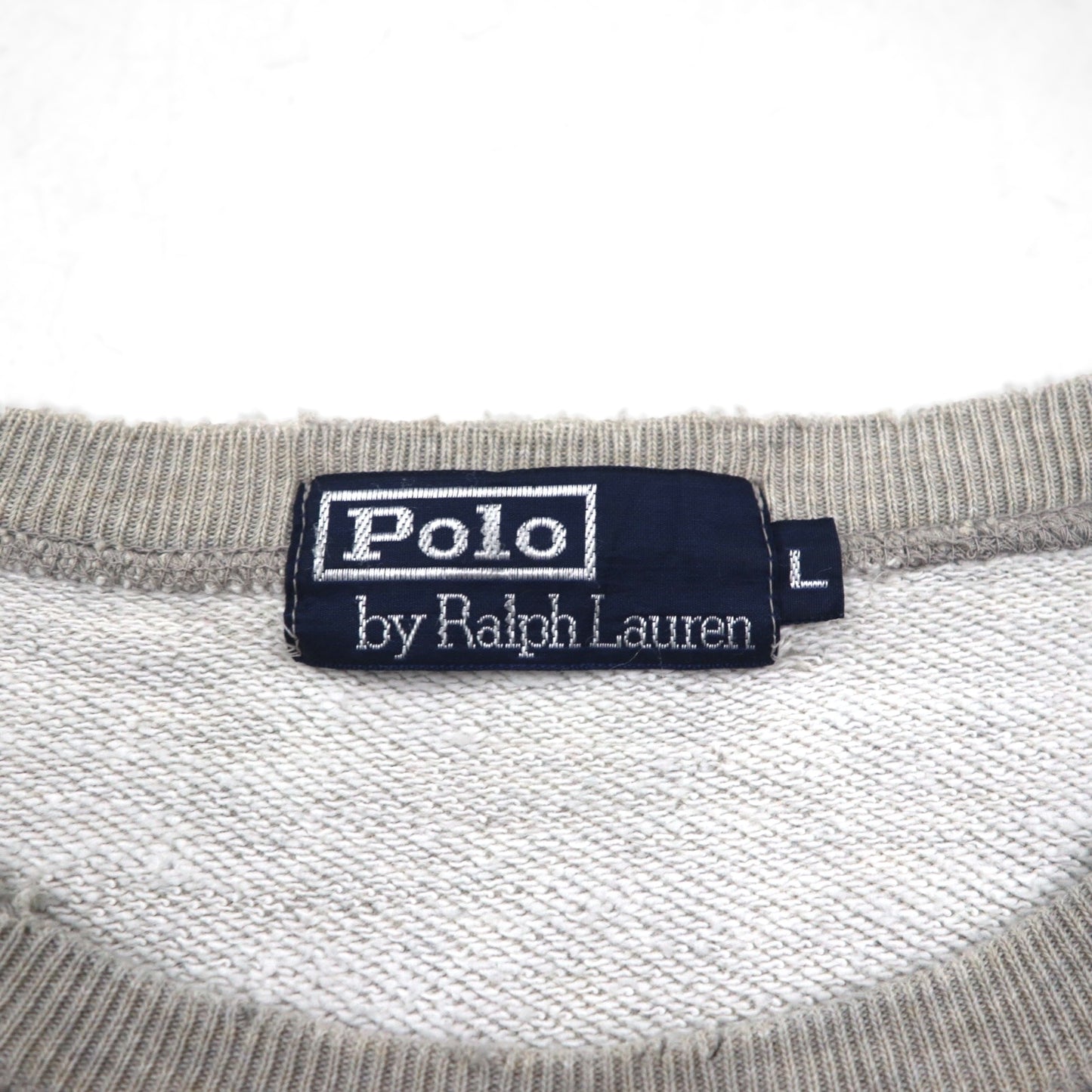 Polo Ralph Lauren 90年代 日本製 スウェット トレーナー L グレー コットン ダメージ加工