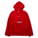 TOMMY Anorak Parka S Red Cotton Half Zip Drawstring Kangaroo Pocket