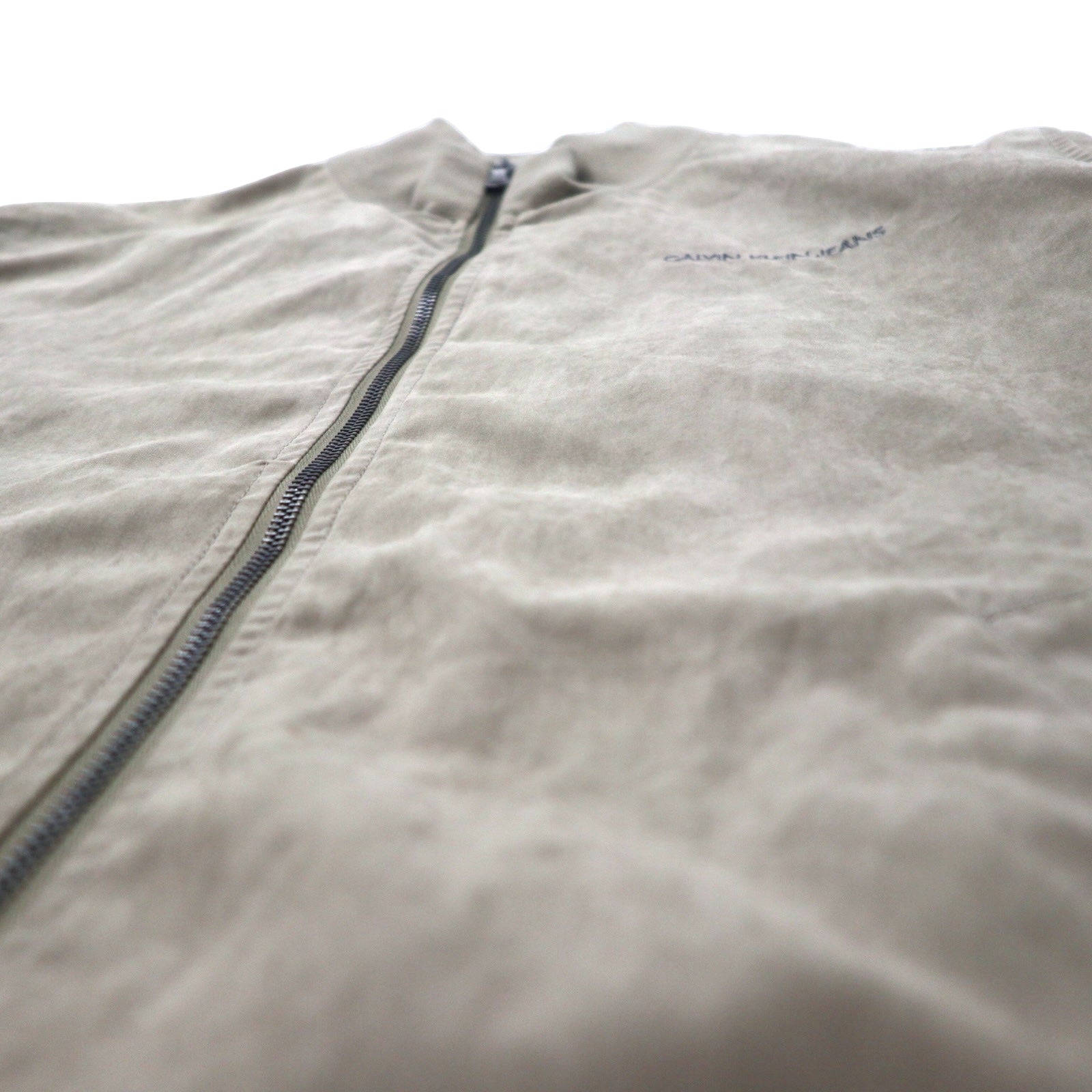 Calvin Klein Jeans ピーチスキン ブルゾン XL ベージュ ポリエステル ワンポイントロゴ 刺繍