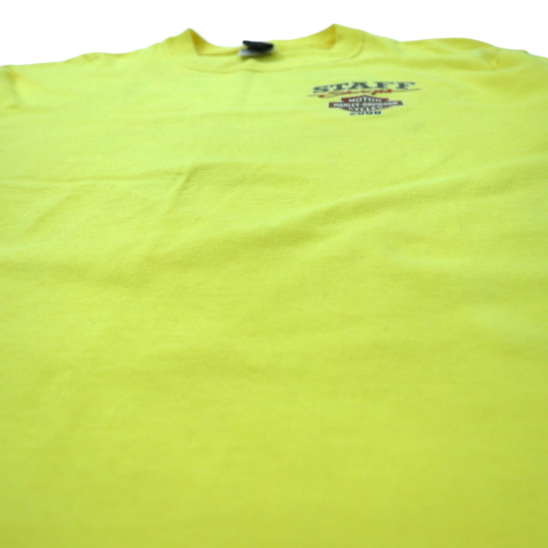 HARLEY DAVIDSON USA製 ロゴプリント Tシャツ L イエロー コットン Hanes BEEFY-T