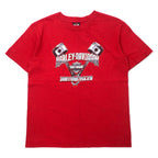 日本然リトテ-古着オンライン-HARLEY DAVIDSON USA製 ロゴプリント Tシャツ L レッド コットン Bahamas-HARLEY DAVIDSON USA Made Logo Print T-Shirt L Red Cotton Bahamas