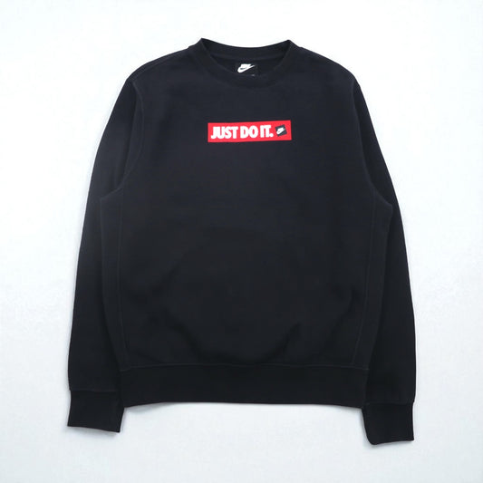 NIKE クルー フリース スウェット トレーナー S ブラック コットン JDI BSTR BV5090-010