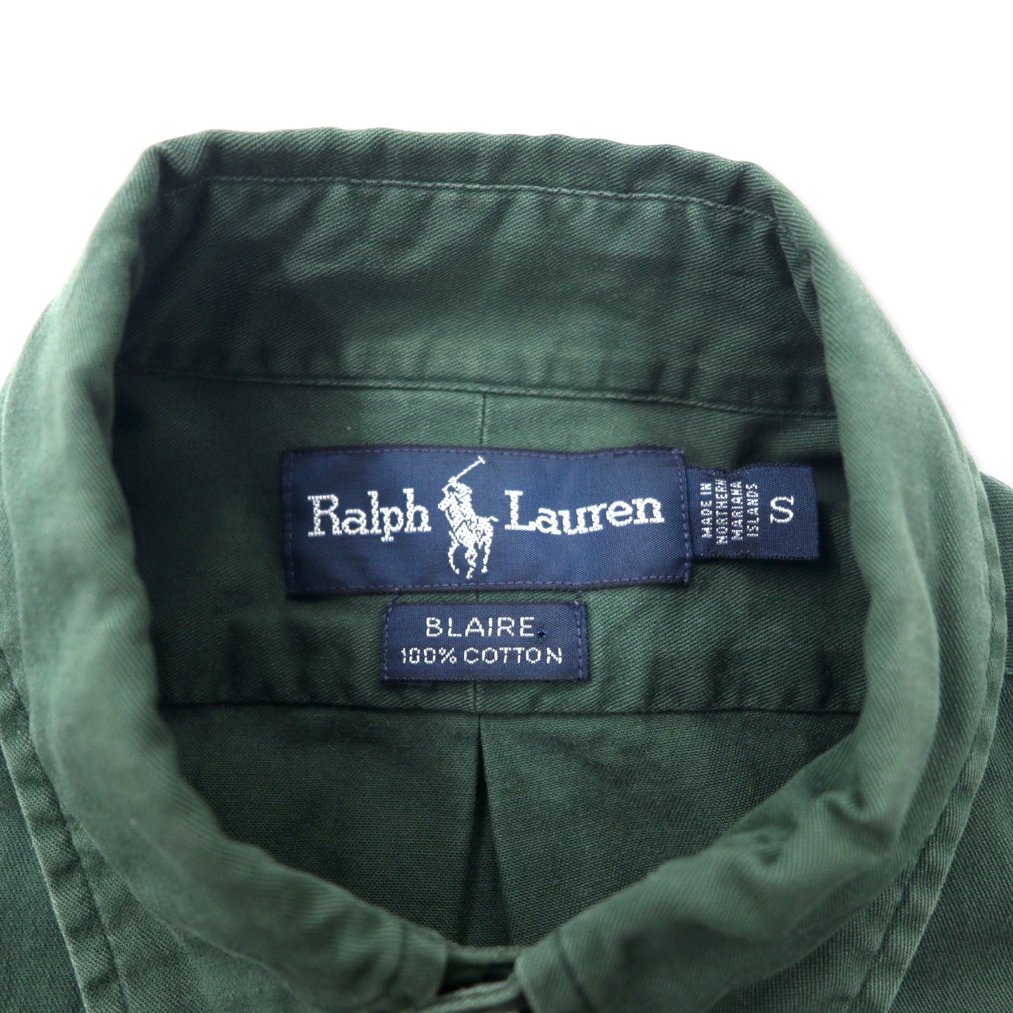 Ralph Lauren ボタンダウンシャツ S カーキ コットン BLAIRE スモールポニー刺繍