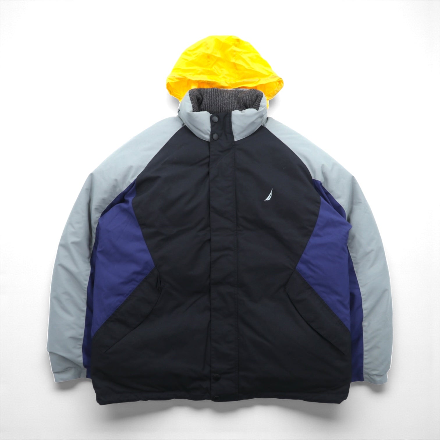 NAUTICA リバーシブル ボリューム ダウンジャケット 2XL マルチカラー ドローコード フード収納