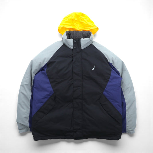 NAUTICA リバーシブル ボリューム ダウンジャケット 2XL マルチカラー ドローコード フード収納