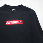 NIKE Crew Fleece Sweatshirt, Size Small, Black Cotton, JDI BSTR BV5090-010