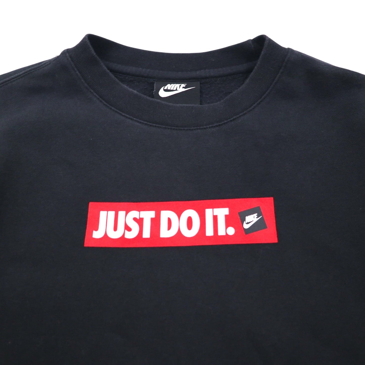 NIKE Crew Fleece Sweatshirt, Size Small, Black Cotton, JDI BSTR BV5090-010