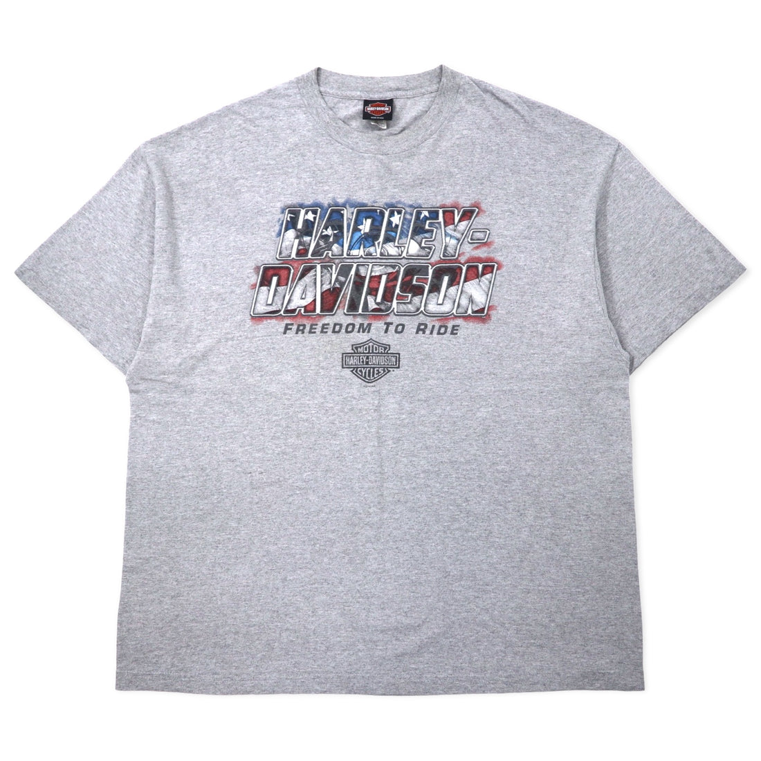 日本然リトテ-古着オンライン-HARLEY DAVIDSON USA製 ロゴプリント Tシャツ 2XL グレー コットン LEESBURG-FLORIDA-HARLEY DAVIDSON USA Made Logo Print T-Shirt 2XL Gray Cotton LEESBURG-FLORIDA