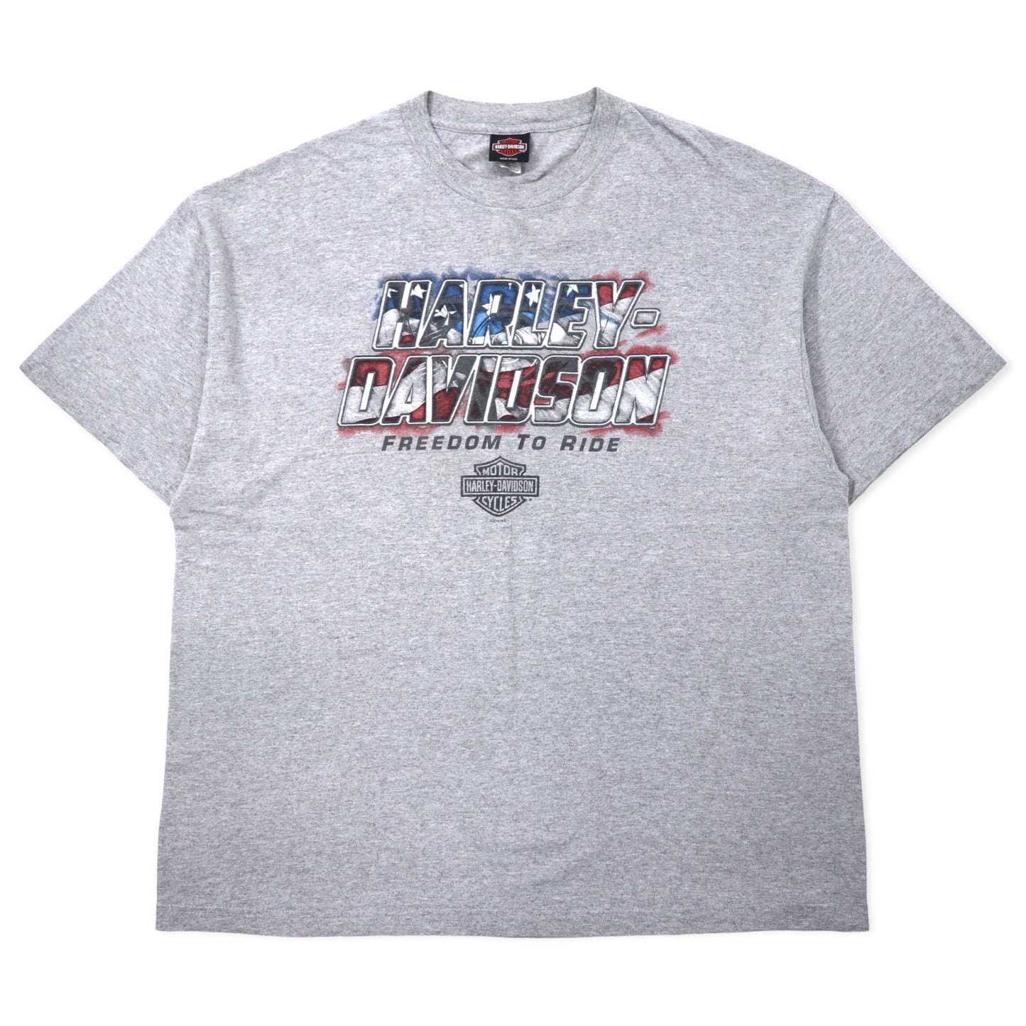 HARLEY DAVIDSON USA製 ロゴプリント Tシャツ 2XL グレー コットン LEESBURG-FLORIDA