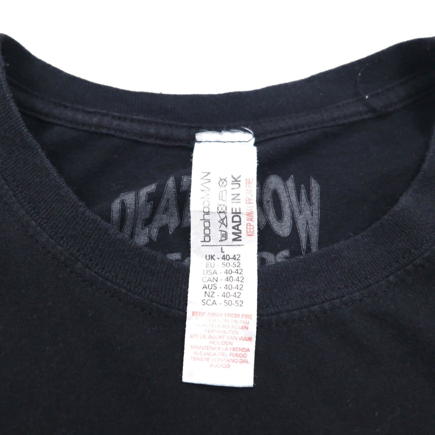 DEATH ROW RECORDS British hip hop label T-shirt L Black double-sided print