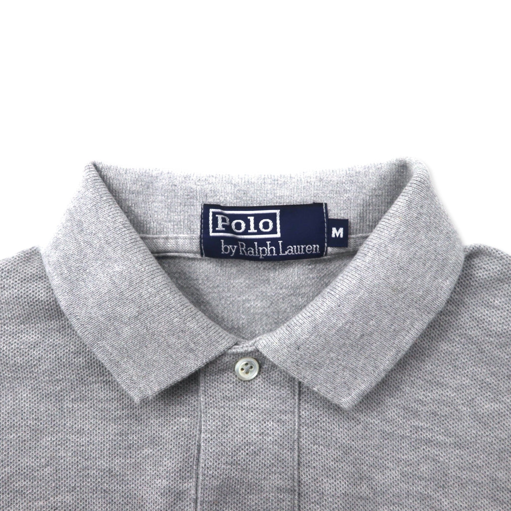 Polo by Ralph Lauren Long Sleeve Polo Shirt M Gray Cotton Pique Small Pony Embroidery