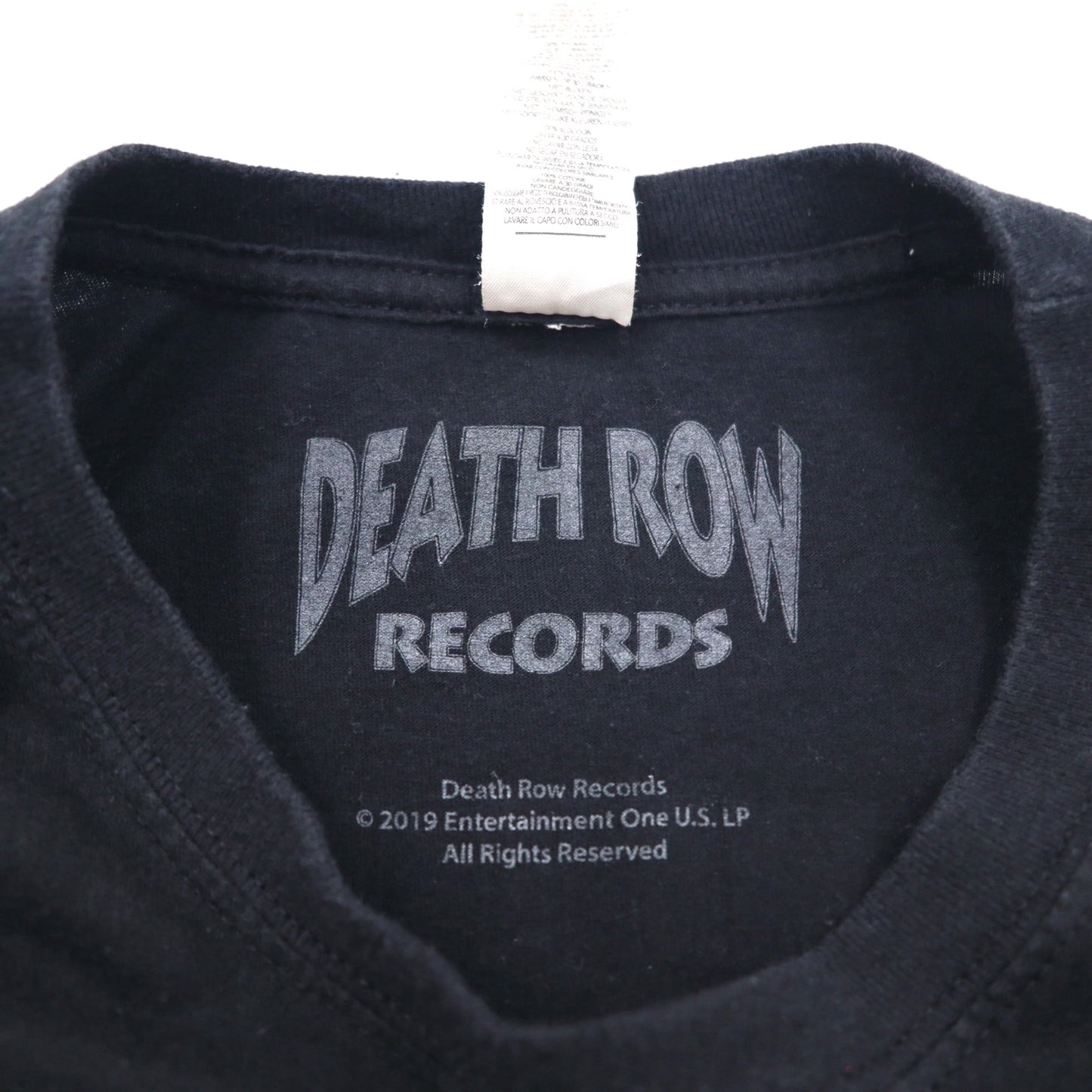 DEATH ROW RECORDS British hip hop label T-shirt L Black double-sided print