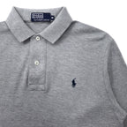 Polo by Ralph Lauren Long Sleeve Polo Shirt M Gray Cotton Pique Small Pony Embroidery