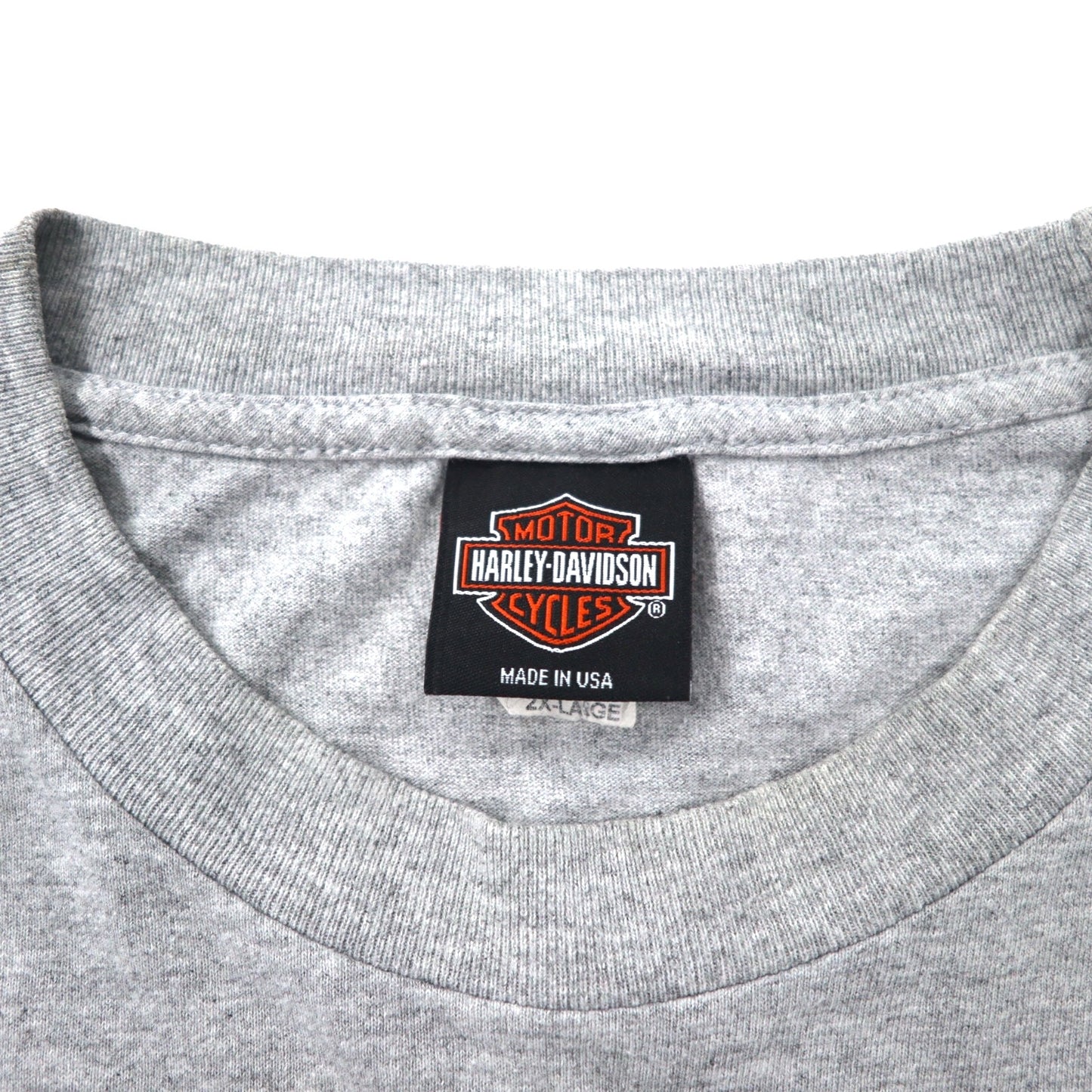 HARLEY DAVIDSON USA製 ロゴプリント Tシャツ 2XL グレー コットン LEESBURG-FLORIDA