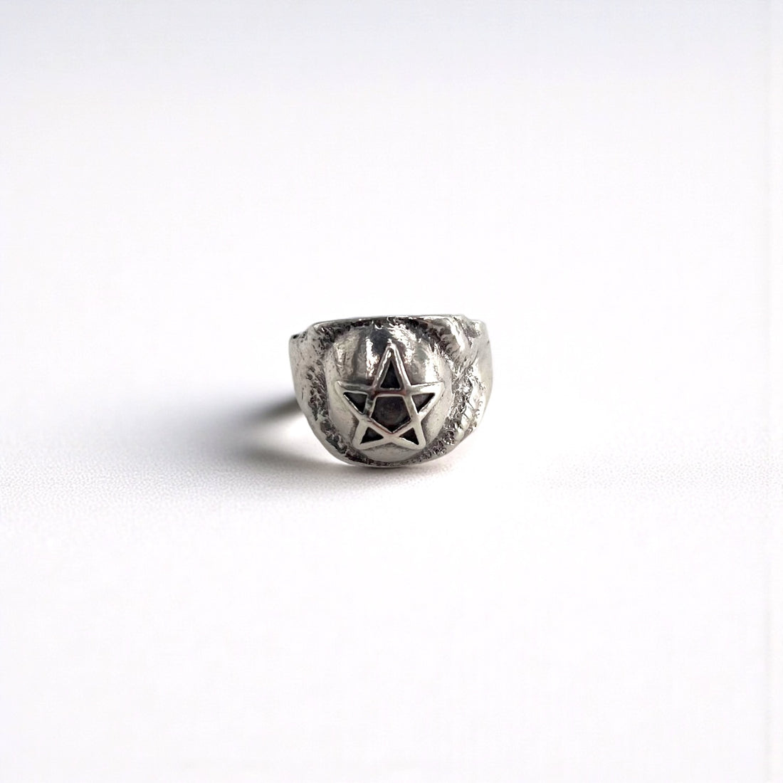 ALEX STREETER Pagan Ring (Early Model) Sterling 925 Pentagram (Five-Point Star) 