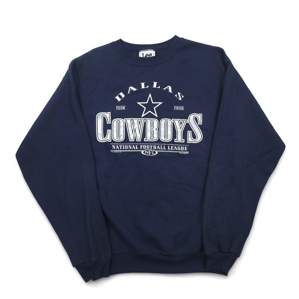 Lee SPORT 90s NFL Print Sweatshirt XL Navy Cotton DALLAS COWBOYS Made in Mexico