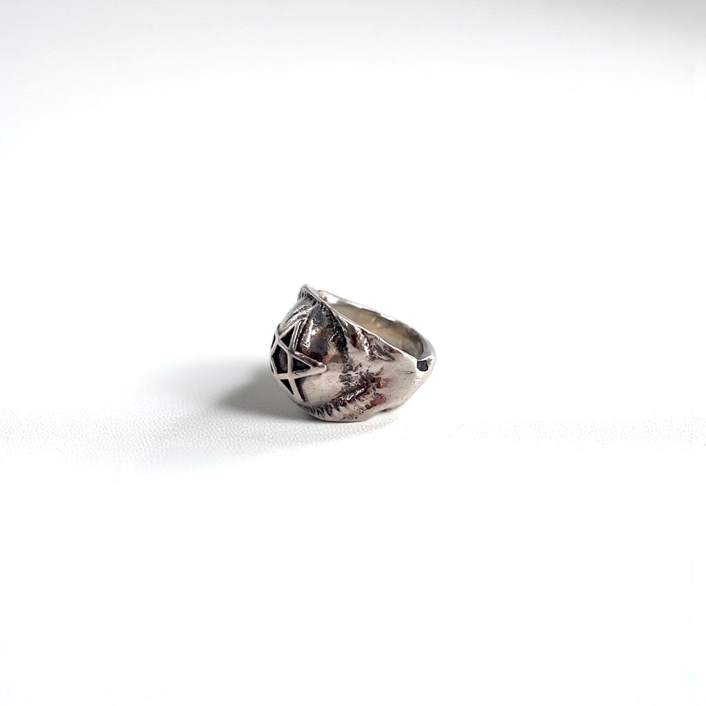 ALEX STREETER Pagan Ring (Early Model) Sterling 925 Pentagram (Five-Point Star) 