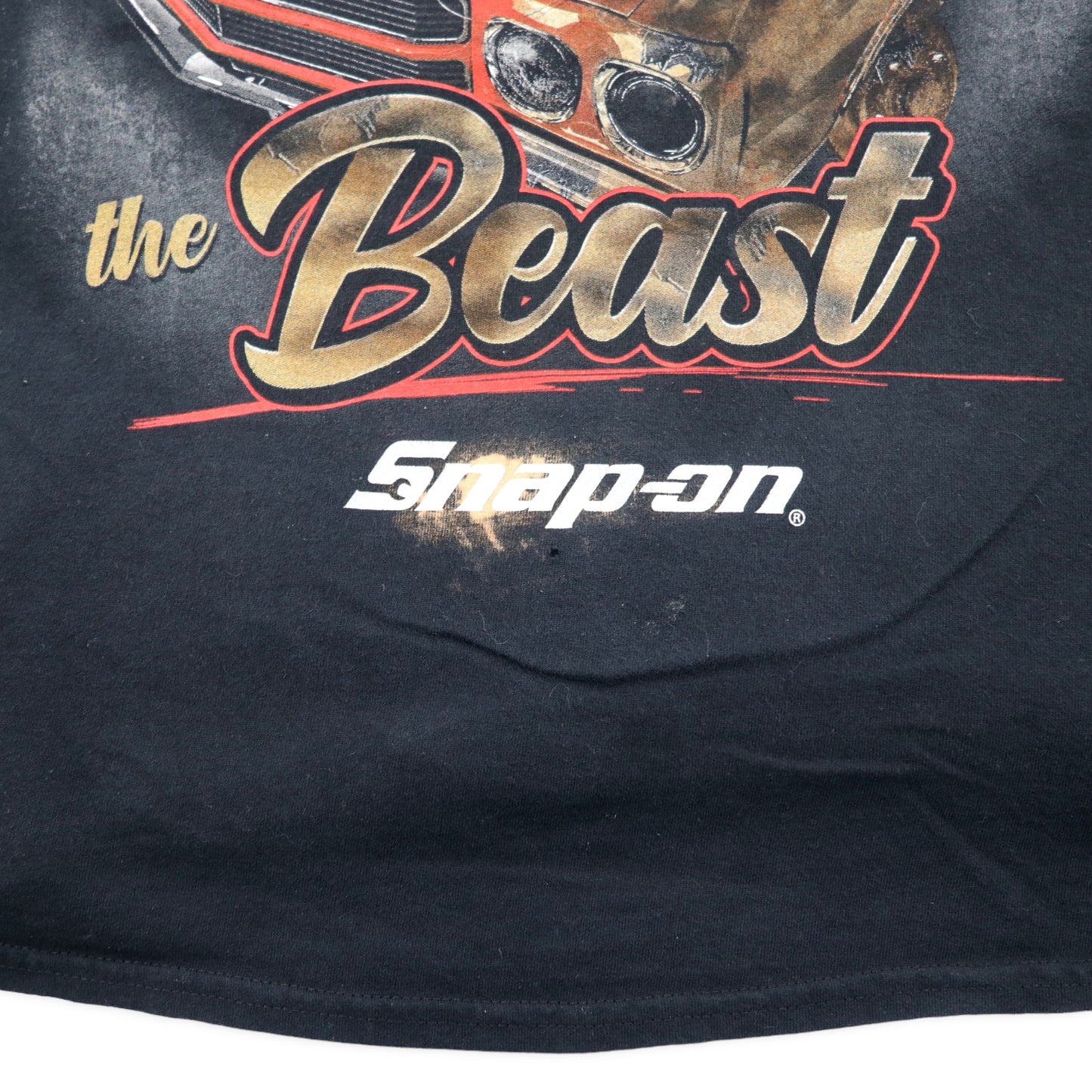 GILDAN SNAP-ON レーシングカー プリントTシャツ XL ブラック コットン Beauty and the Beast ビッグサイズ