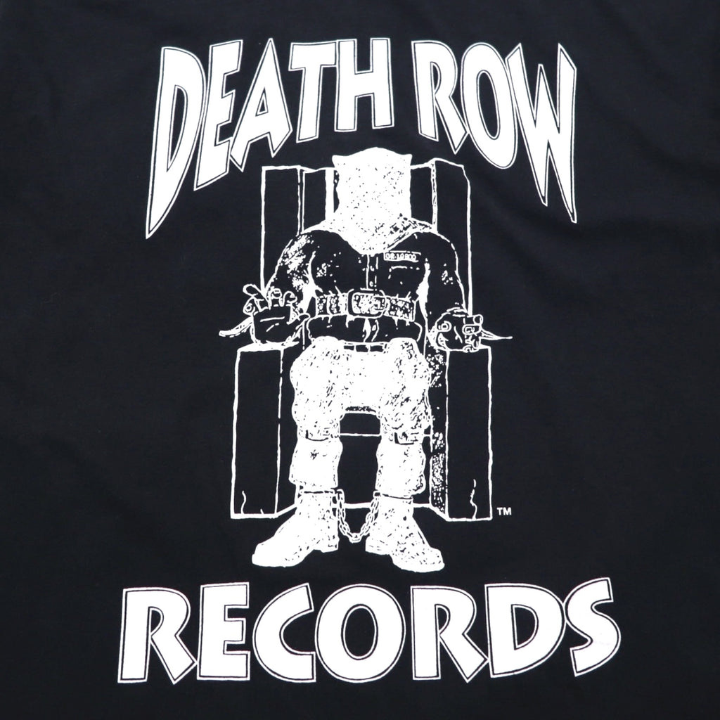 DEATH ROW RECORDS イギリス製 ヒップホップ レーベル Tシャツ L ブラック 両面プリント