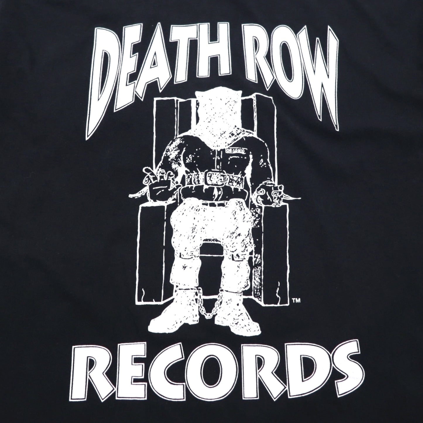DEATH ROW RECORDS British hip hop label T-shirt L Black double-sided print