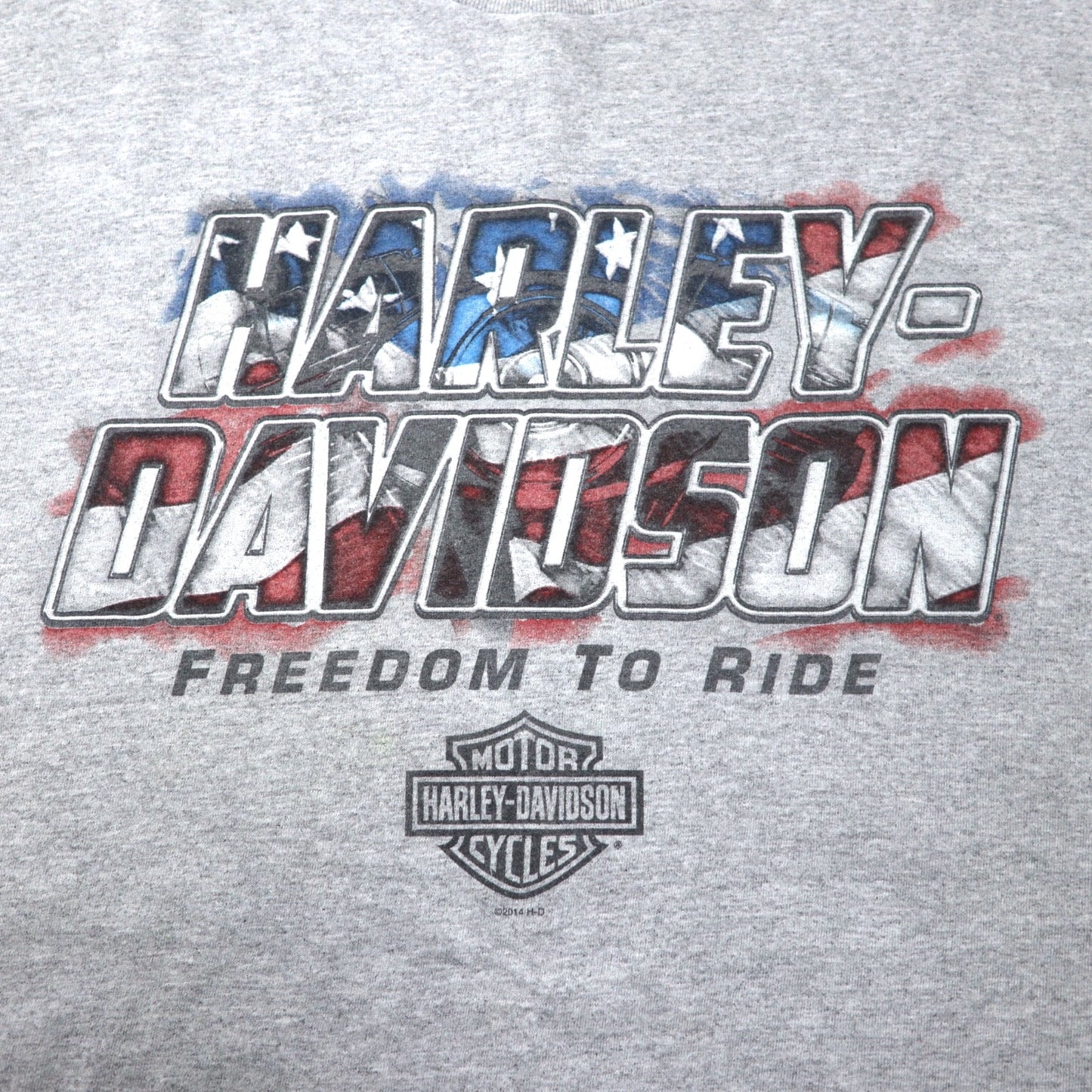 HARLEY DAVIDSON USA製 ロゴプリント Tシャツ 2XL グレー コットン LEESBURG-FLORIDA