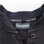 Timberland lace-up sweatshirt, XL, black, cotton, logo embroidery