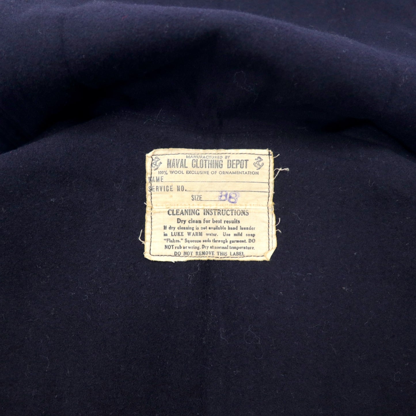 US NAVY 40年代 NAVAL CLOTHING DEPOT セーラー