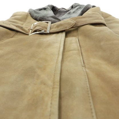 LOEWE ムートンコート シアリング ロングコート XL ファー襟 ベルト付き スペイン製 ヴィンテージ